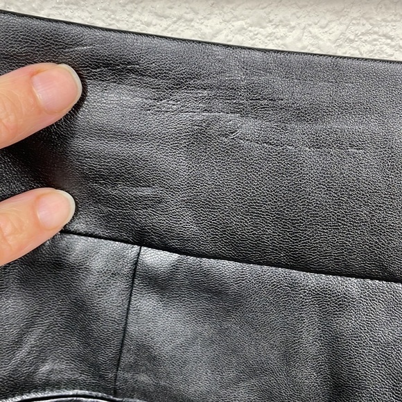 New Paige Jazz Black Vegan Faux Leather Pants High Rise Straight Leg Sz 12 - Picture 14 of 14